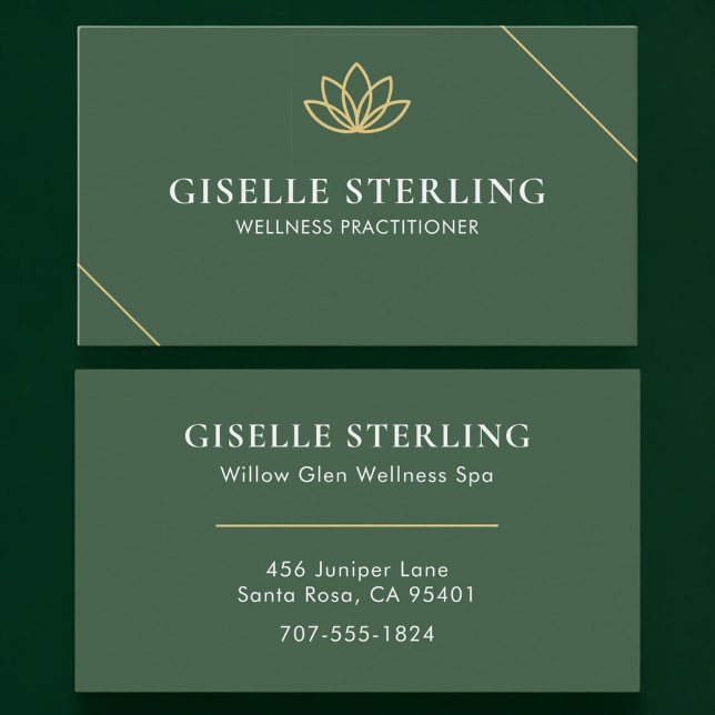 Carte De Visite Wellness Practitioner Green Gold (Créateur téléchargé)