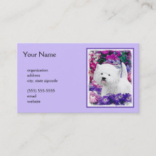 Carte De Visite West Highland White Terrier Peinture Chien Art