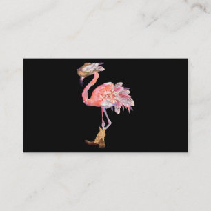 Carte De Visite Western Boho Cowgirl Flamant rose Imprimer
