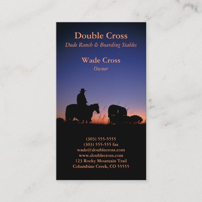 Carte De Visite Western Dude Ranch (Devant)