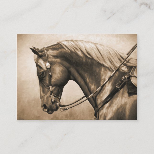 Carte De Visite Western Ranch Horse Vieux Photo Sepia (Devant)