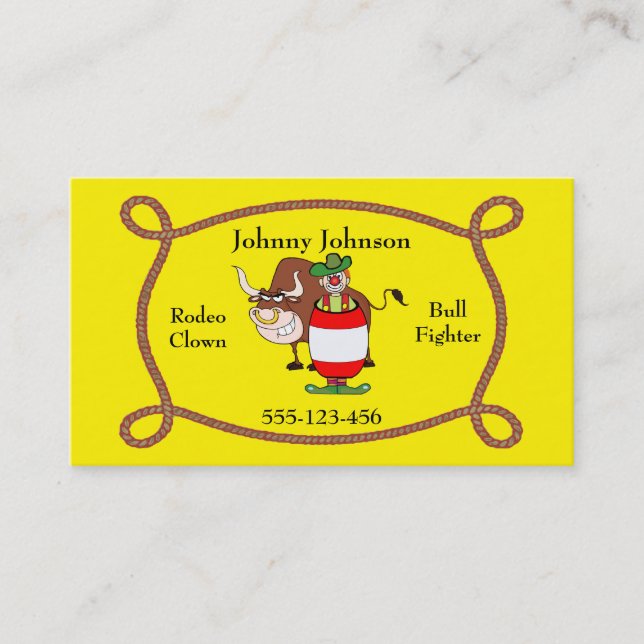 Carte de visite Western Rodeo Clown (Devant)