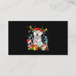 Carte De Visite Westie Reindeer Joyeux pyjama X