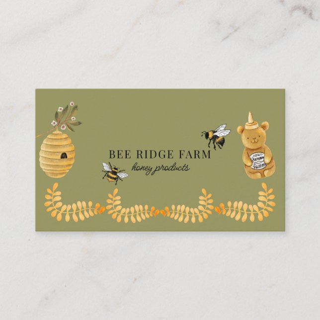 Carte De Visite Whimsical apiary Beekeeper Honey Products (Devant)