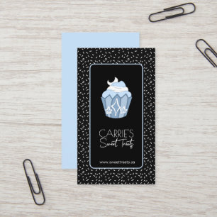Carte De Visite Whimsical Celestial Blue Moon Cupcake