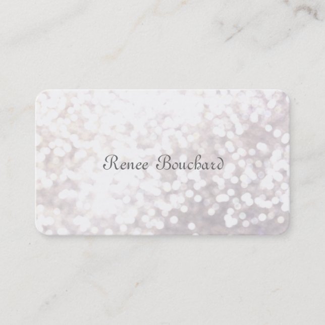 Carte De Visite Whimsical Soft White Parties scintillant Bokeh Chi (Devant)