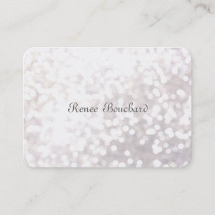 Carte De Visite Whimsical Soft White Parties scintillant Bokeh Chi