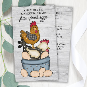 Carte De Visite Whimsical Vintage ferme OEufs frais de poulet Code