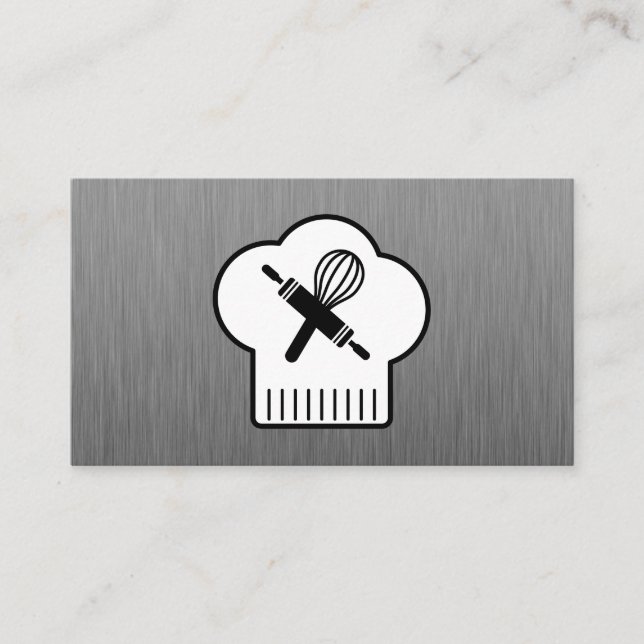 Carte De Visite Whisk à broche Casquette Chefs (Devant)