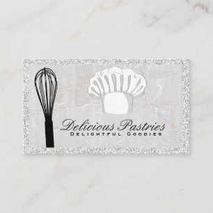 Carte De Visite Whisk et chef Casquette   Marbre