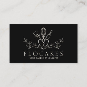 Carte De Visite Whisk noir Cuisine pâtisserie Chef boulangerie