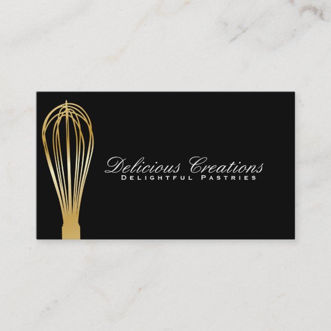 Carte De Visite Whisk (or) | Maître culinaire (Devant)