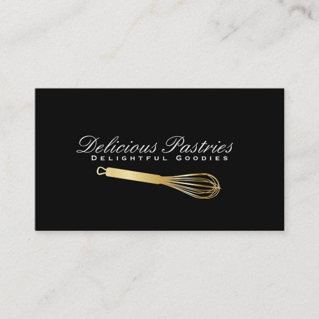 Carte De Visite Whisk (or) | Maître culinaire (Devant)
