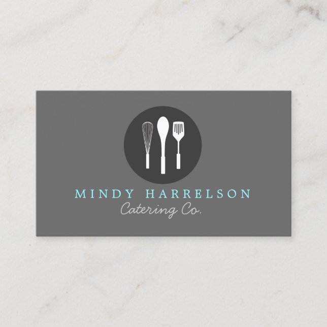 Carte De Visite WHISK SPOON SPATULA LOGO 5 pour boulangerie, Resta (Devant)