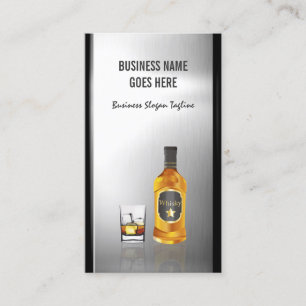Carte De Visite Whiskey Liquor Store Brossé acier inoxydable métal