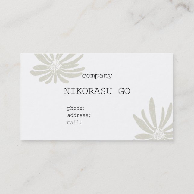 Carte De Visite white flower (Dos)