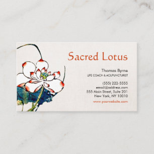 Carte De Visite White Lotus Flower Health, Wellness & Healing