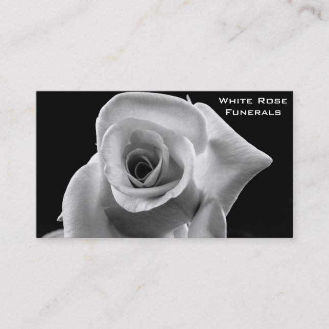 Carte De Visite White Rose design services funéraires entreprise (Devant)