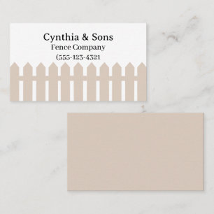 Carte De Visite White Wood Design Fence Company