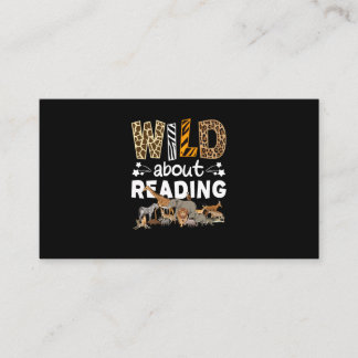 Carte De Visite Wild About Reading Books And Bookworm Library