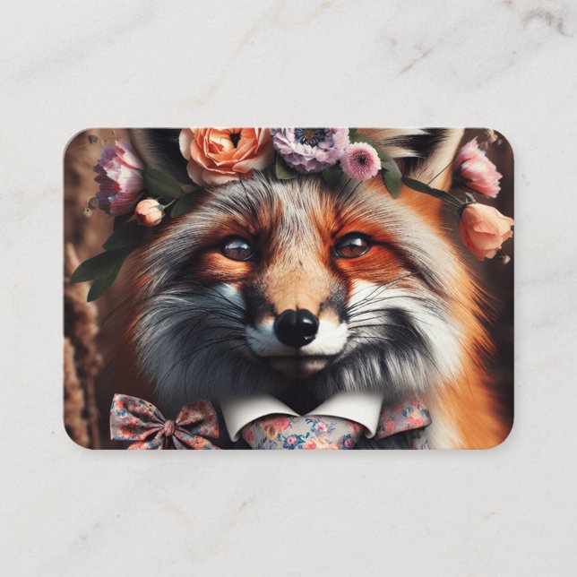 Carte De Visite Wild fox wearing a tie cute  (Devant)