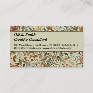 Carte De Visite William Morris Acanthus Broderie Motif Floral