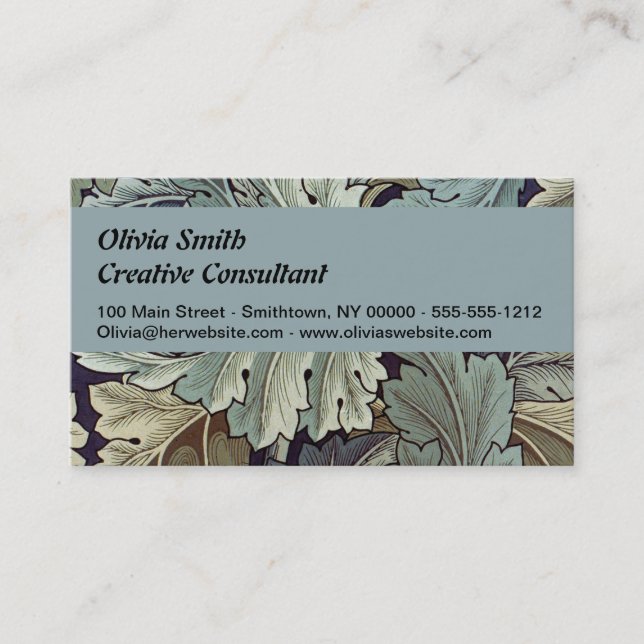 Carte De Visite William Morris Acanthus Feuilles (Devant)