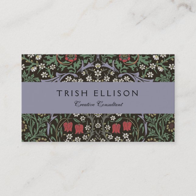 Carte De Visite William Morris Blackthorn Tapestry Floral (Devant)