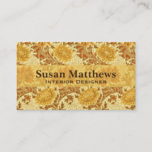Carte De Visite William Morris Chrysanthemums, Or de la moutarde