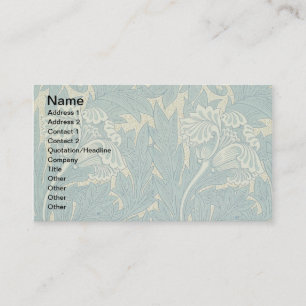 Carte De Visite William Morris Classique Tulipe Bleu Floral