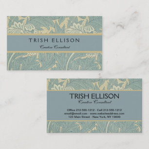 Carte De Visite William Morris Classique Tulipe Bleu Floral