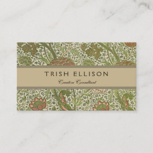 Carte De Visite William Morris Cray Fleur de Sauge Floral Botaniqu