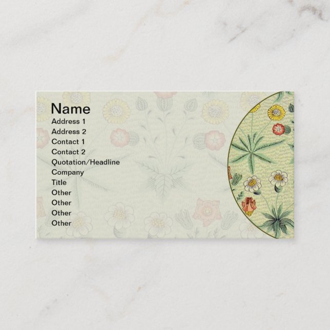 Carte De Visite William Morris Daisy Floral Fond d'écran Motif (Devant)