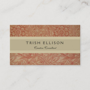 Carte De Visite William Morris Fleur de pavot rose Floral