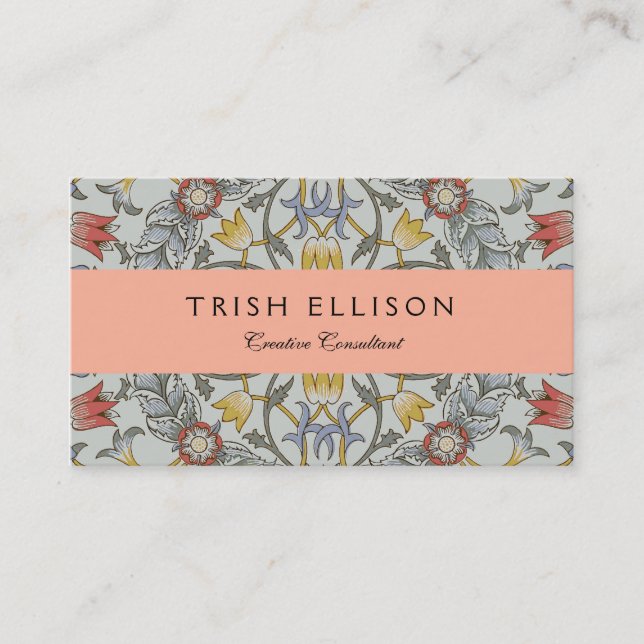 Carte De Visite William Morris Floral Circle Flower Illustration (Devant)