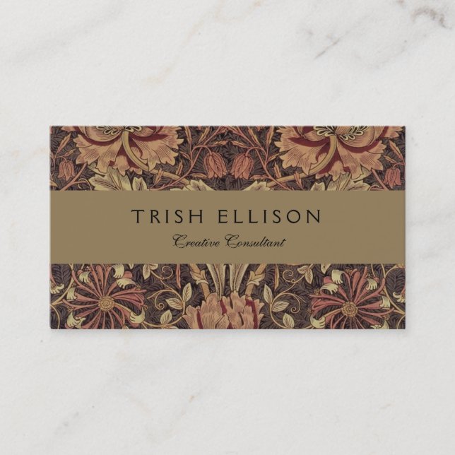 Carte De Visite William Morris Honeysuckle Classic English Art (Devant)