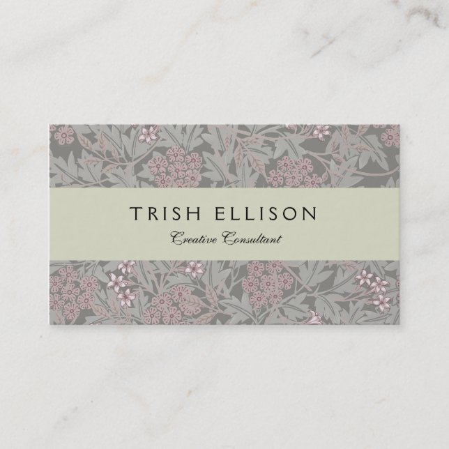 Carte De Visite William Morris Jasmine Motif de fleurs (Devant)