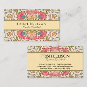 Carte De Visite William Morris Lodden Motif Floral Pastel
