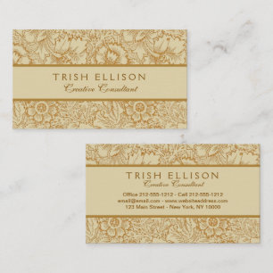 Carte De Visite William Morris Papier peint floral Poppy