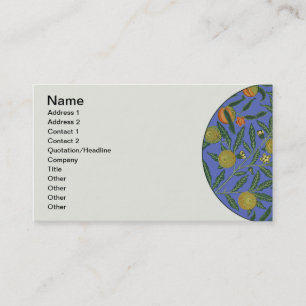 Carte De Visite William Morris Pomegranate Bleu papier peint color