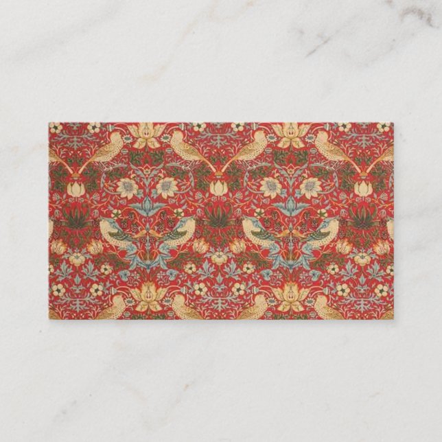 Carte De Visite William Morris Red Strawberry Thief (Devant)