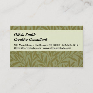 Carte De Visite William Morris Willow Antique Green Leaf Vine Art