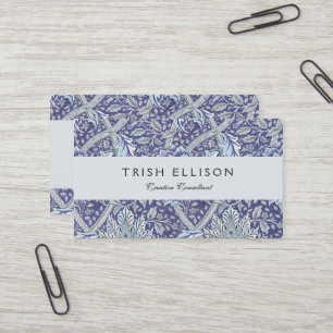 Carte De Visite William Morris Windrush motif floral bleu