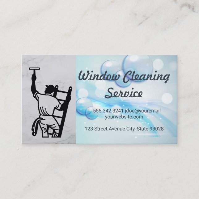 Carte De Visite Window Cleaner | Soap Bubbles (Devant)