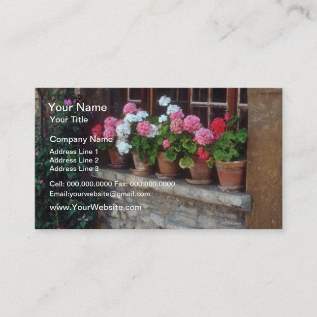 Carte De Visite Windows en fleurs de Perouges (Devant)