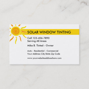 Carte De Visite Windows et teinture solaires