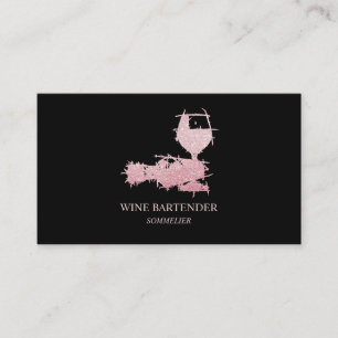 Carte De Visite Wine Bartender Sommelier Rose Gold