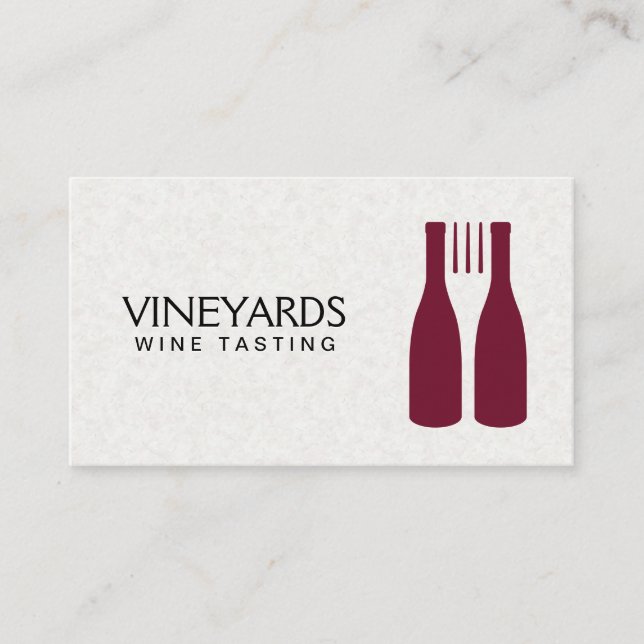 Carte De Visite Wine Bottles Fork Logo (Devant)
