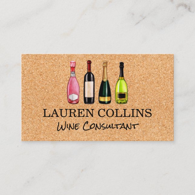 Carte De Visite Wine Bottles | Winery (Devant)