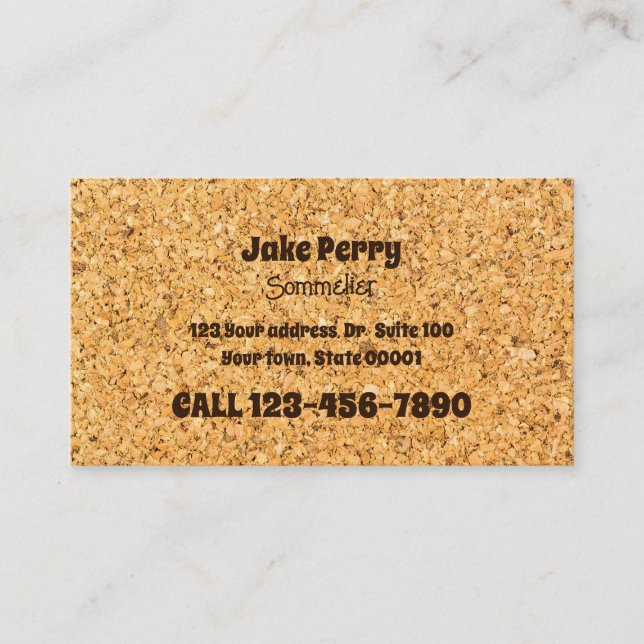 Carte De Visite Wine Consultant Cork (Devant)